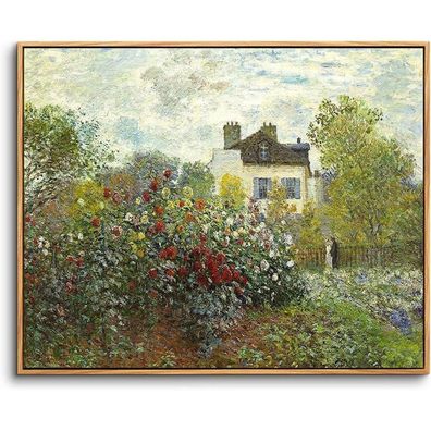 Vintage Leinwand Bild mit Holzrahmen 20x25 cm Wohnzimmer Deko Claude Monet