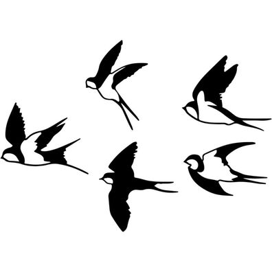 Metall Vogel Wanddekoration 5 Stück schwarze Vögel Außenbereich - ESTART