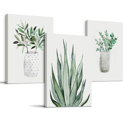 MHARTK66 Aloe Vera Wandbilder Grüne Pflanzen 40x30cm Wohnzimmer Büro Küche