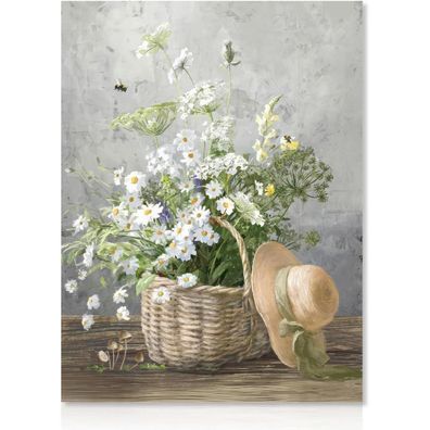 Gänseblümchen Leinwand Bilder Rustikales Bauernhof Wandbild 30x40cm