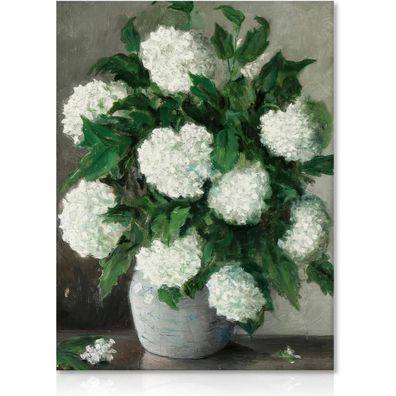 Vintage Hortensien Leinwandbild 30x40 cm Ungerahmt Landhaus Dekor