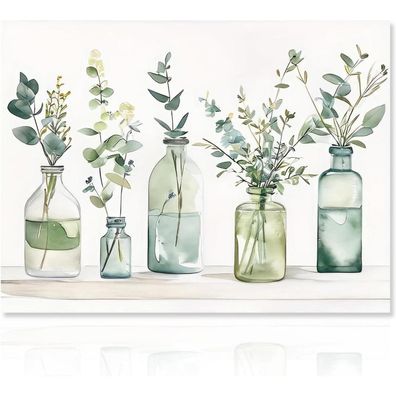 Dazzlewall Botanische Flaschen Pflanzen Wandbilder 30x40 cm Ungerahmt