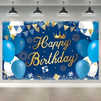 Geburtstag Dekorationen Hintergrund, Marineblau Gold Banner, Fotohintergrund