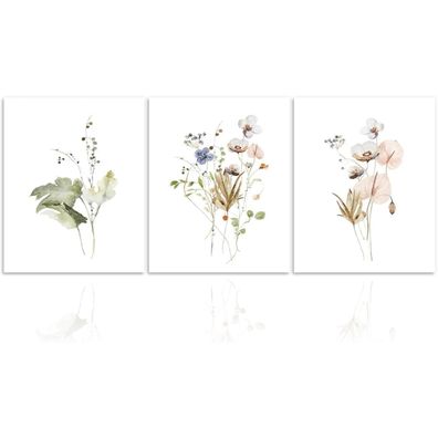 Dazzlewall Rustikale Blumen Aquarell Wandbilder Leinwand Schlafzimmer Deko