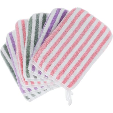 Phogary 6 Waschlappen Coral Fleece Waschhandschuh 13x20cm 3 Farben