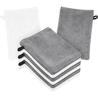8er Set HOTUT Mikrofaser Waschhandschuhe 20x15CM, Wiederverwendbare