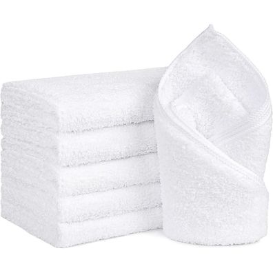 6er Pack weiße Mikrofaser Handtücher 16x28 Zoll - saugfähig, schnell trocknend