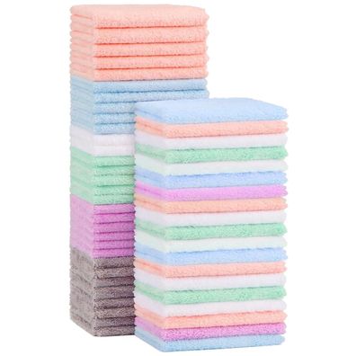 50er Pack Orighty Baby Waschlappen, Mikrofaser Coral Fleece Gesichtstücher 7x9