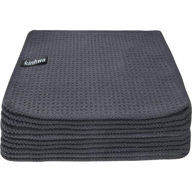 KinHwa Spültücher Grau Waffeltuch Mikrofasertuch 20x20cm 10