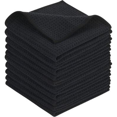 Schwarze Mikrofaser Spültücher 30x30cm - 10er Set fusselfrei & saugfähig