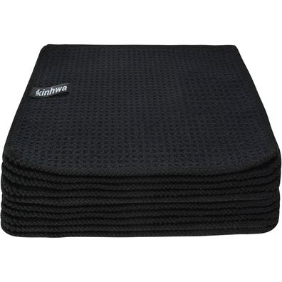 Schwarze Spültücher 20x20cm 10er Set Mikrofasertuch waschbar fusselfrei