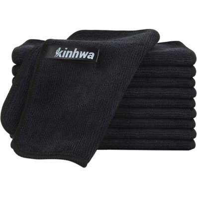Mikrofasertücher Schwarz 10 Stück 20x20cm Putzlappen Küche Reinigung Fusselfrei