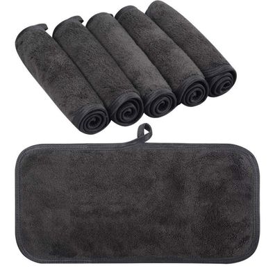 KinHwa Microfaser Waschlappen 15x30cm Make-up Entferner 6er Pack Dunkelgrau
