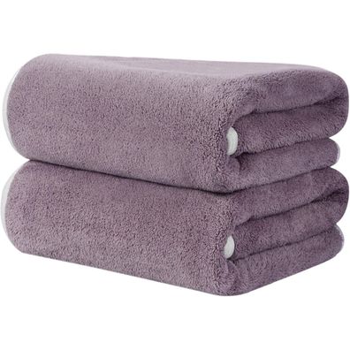 2er Pack KinHwa Mikrofaser Handtuch Haare 50x100cm Violett