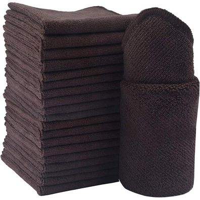 Mikrofasertücher 20er Pack Super saugfähig Braun 30x30cm
