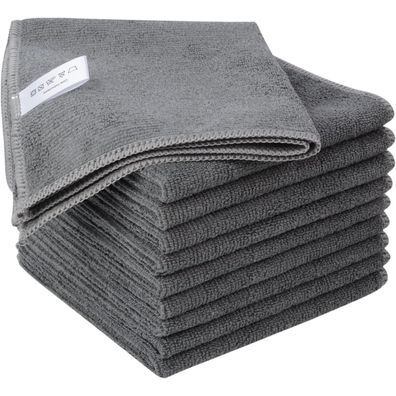 Mikrofasertücher 10er Set 30cm x 30cm Grau Saugstark & Umweltfreundlich