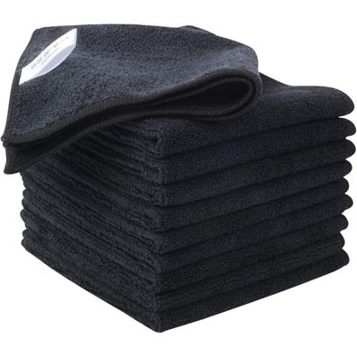 10er Pack Mikrofasertücher super saugfähig 30x30cm schwarz