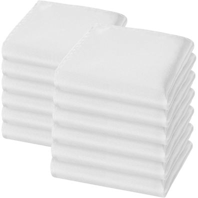 12x URAQT Herren Einstecktuch Weiß Stoff Taschentuch 22x22 cm Gala Hochzeit