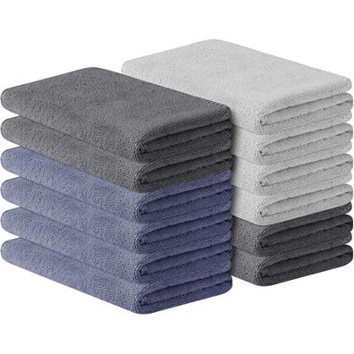 URAGT 12er Set Microfaser Handtücher Sauna Fitness Sport 30x30cm