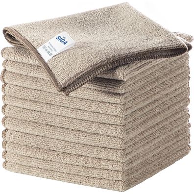 MR. SIGA Mikrofaser-Reinigungstücher 12er Set Weizen 32x32cm