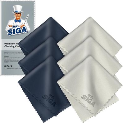 6er Pack MR. SIGA Mikrofaser Reinigungstücher Brillenputztuch 6x7 Zoll