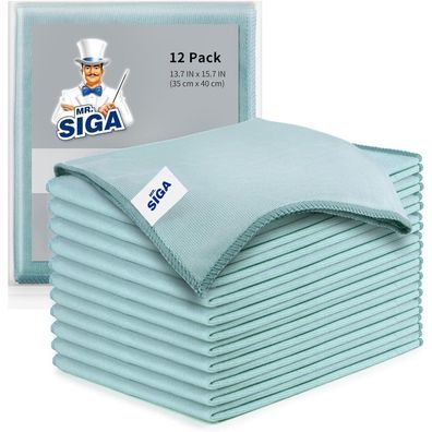 MR. SIGA Ultrafein Mikrofaser Reinigungstücher 12 Stück 35x40cm Streifenfrei