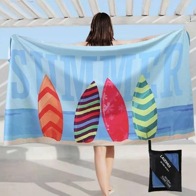 Microfaser Strandtuch 160x80cm sandfrei leicht saugfähig - Badetuch