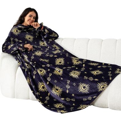 Kuscheldecke Ärmeldecke Weich Warm Flauschig TV Sofa Decke Geschenk 140x170cm