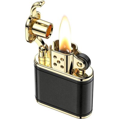 Vintage Benzinfeuerzeug Retro Echtleder Geschenk für den Mann