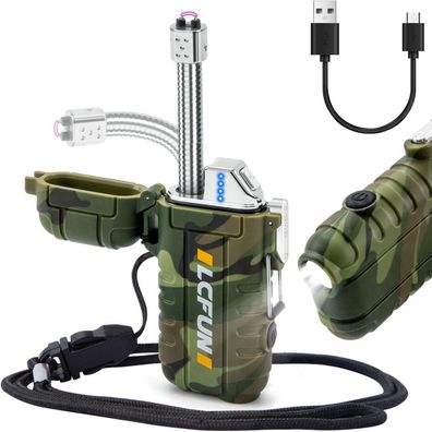 USB C Feuerzeug 360° Flexibler Plasma Winddicht Camping Kerze