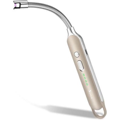 SUPRUS Lichtbogen Feuerzeug USB Wiederaufladbar Winddicht Flammenlos Gold