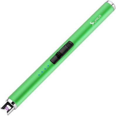 SUPRUS Lichtbogen Feuerzeug Elektronisch USB Aufladbar Triple-Sicherheit Grün