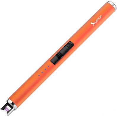 SUPRUS Elektronisches Feuerzeug Stabfeuerzeug USB Aufladbar Plasma Orange