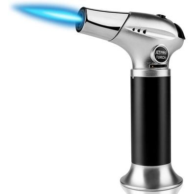 Nachfüllbare Butan Fackel mit einstellbarer Flamme für BBQ Küche Blau