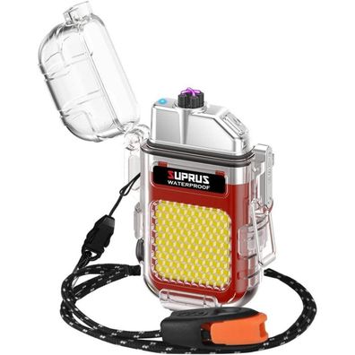 SUPRUS Wasserdichtes Plasma-Feuerzeug Windlicht Taschenlampe