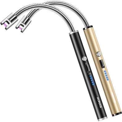 Lichtbogen Feuerzeug Elektrisch Typ C Aufladbar Schwarz Gold