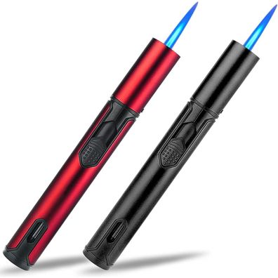 Yeuligo 2er Set Stabfeuerzeug mit Jetflamme, nachfüllbar, winddicht, 15,2cm