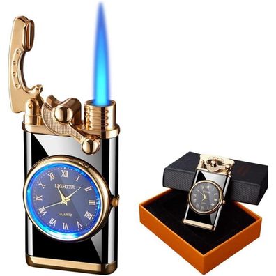 Winddichtes Jet Feuerzeug mit Uhr, tragbares Inflatable Lighter für