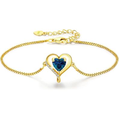 LAVUMO Damen Herz Armband 925 Silber Rosegold Verstellbar Valentinstag MaMa