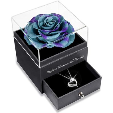 Sunia Ewige Rose Mama Halskette 925 Silber Geschenk Mutter Geburtstag