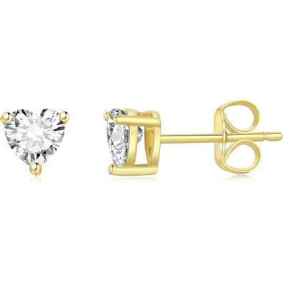 GW Ohrringe Herz 925 Sterling Silber Ohrstecker Damen Geschenke Mädchen Mama