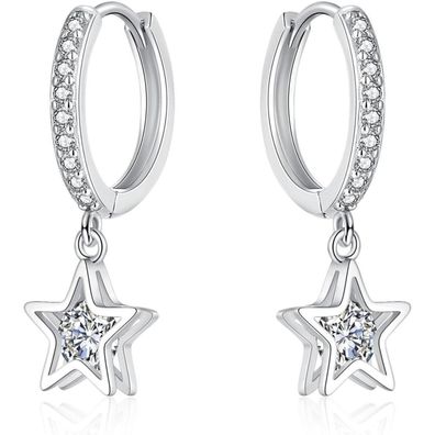Josfeva Ohrringe Silber 925 Hängend Zirkonia Anhänger Wassertropfen/Herz/Stern