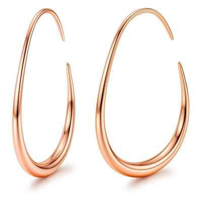 Adramata Damen Creolen Edelstahl Gold/Roségold/Weißgold 25/30/35/40MM