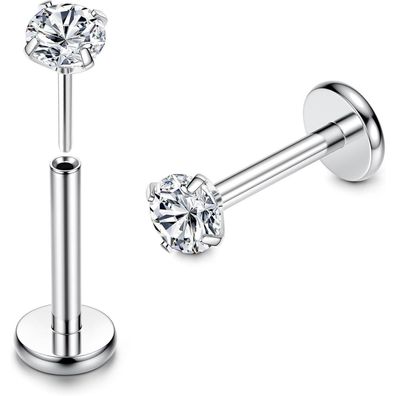 Titan Lippenpiercing Labret CZ Opal Nasen Ohr Helix Tragus Piercing Set