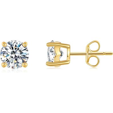Moissanite Ohrringe Silber 925 18K vergoldet Damen Ohrstecker Echt Silber 925