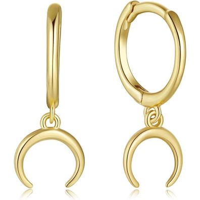 EPVOA-Sterlingsilber Creolen Damen Herren Hypoallergen Gold Mond