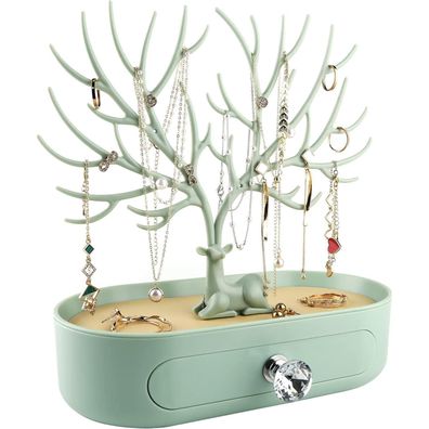 Geweih Ornament Display Rack Schublade Kristall Griff Aufbewahrungsstücke
