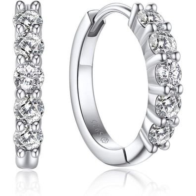 Moissanite Diamant Creolen Ohrringe Silber 925 2 Karat Frauen Geschenk