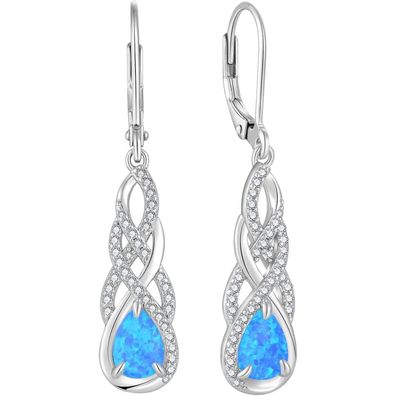 Opal Hängend Ohrringe 925 Sterling Silber Damen Tropfen Geschenke Mutter