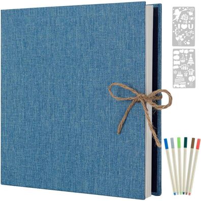 AIOR Fotoalbum Selbstklebend 60 Weiße Seiten Scrapbook DIY Familien Hochzeit